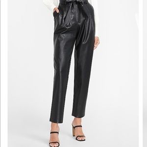 Express super high waisted faux leather belt pants